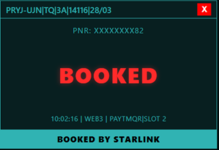 StarLink Tatkal Software - confirmed booking result 5