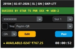 Star TS Tatkal Software - Tatkal ticket booked successfully