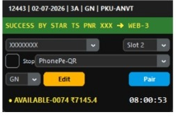 Star TS Tatkal Software - Agent booking success proof