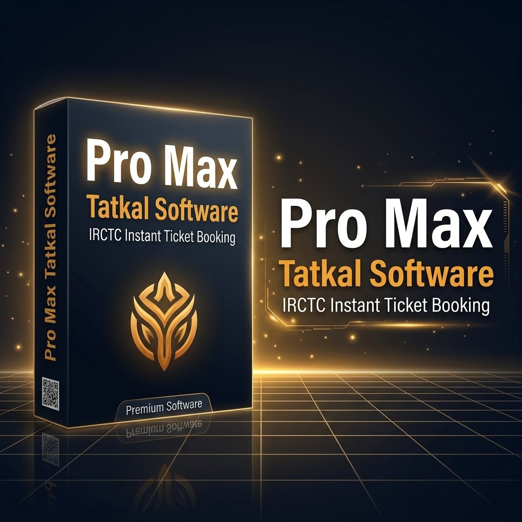 Pro Max Premium All-in-One Tatkal Software interface for fast IRCTC Tatkal ticket booking via web login